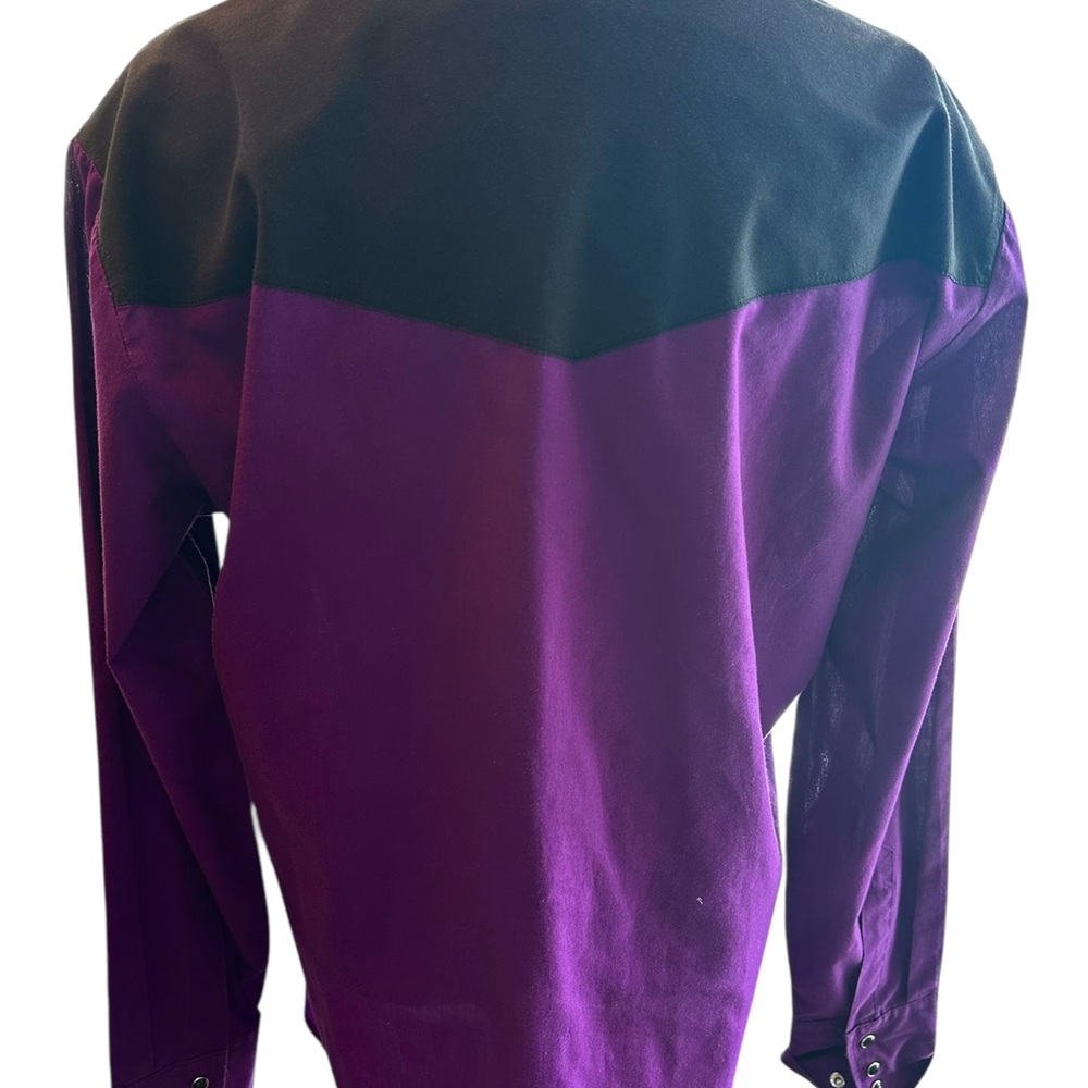 Purple and Black Button-Up Shirt - Picture 3 of 3